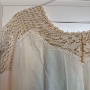 Vintage Crochet yoke slip dress